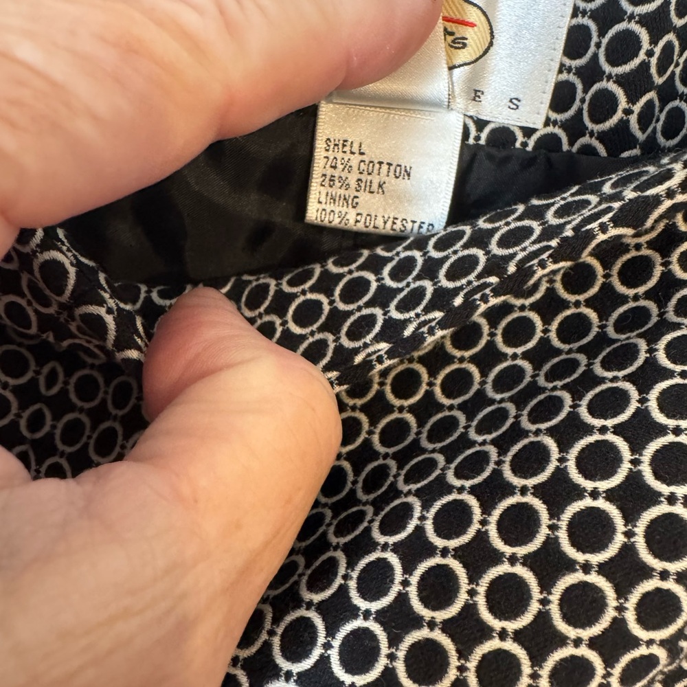 Talbots Women's Black Patterned Fully Lined Pants Size 8/PETITE       #2 - Picture 7 of 8